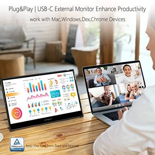INNOCN 15.6" OLED Portable Monitor Full HD 1080P 100% DCI-P3 1MS 100000:1 USB Computer Mini HDMI Travel Monitor Photo Video Editing Second Ultra Slim for Laptop, Gaming Console 5