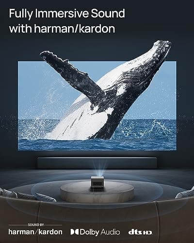 XGIMI HORIZON Ultra 4K Projector, Dolby Vision, 2300 ISO Lumens, 2 x 12W Harman Kardon Speakers, Home Theater Projector with WiFi and Bluetooth, Dual Light, Active 3D, 200" 6
