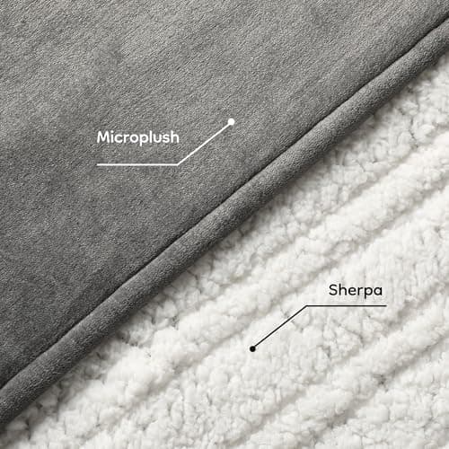 Electric Heated Blanket Full Size 72"x84", Dual-Sided Soft Flannel & Sherpa, LCD Display 10 Heat Settings with 1-12H Timer & Overnight Safe, Bed & Couch, Machine Washable, Light Grey 8
