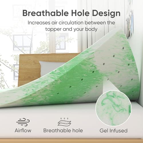 BedsPick Twin XL Mattress Topper - 2 Inch Gel-Infused Memory Foam Mattress PAD Twin Extra Long with Plush Feel & Pressure-Relieving Support - CertiPUR Certified for Home & Dorm Use 6