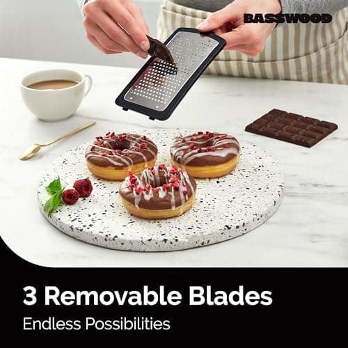 BASSWOOD Cheese Grater with Container - Box & Lemon Zester - Stainless Steel Food Grater 5