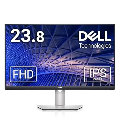 Dell S2421HS Full HD 1920 x 1080, 24-Inch 1080p LED, 75Hz, Desktop Monitor with Adjustable Stand, 4ms Grey-to-Grey Response Time, AMD FreeSync, IPS Technology, HDMI, DisplayPort, Silver, 24.0" FHD