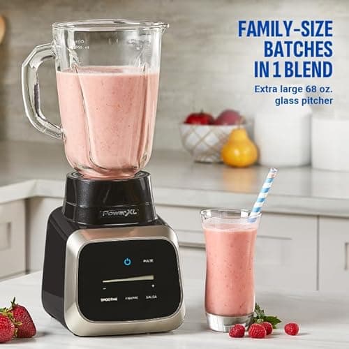 PowerXL Smart Pro Blender, BL6018, Smart Sensing Technology for Smooth Blends, Frappés, Salsas, 1800 Watts & 68 oz. Glass Pitcher 7