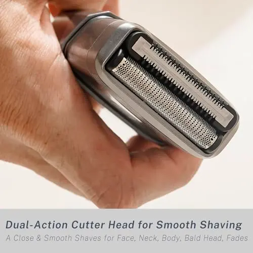 Electric Razors for Men Face - Compact Travel Electric Foil Shavers for Mens Bald Head - Small Portable Face and Head Shavers IPX7 Waterproof Wet and Dry, Dual-Action Blades and USB-C Rechargeable 7