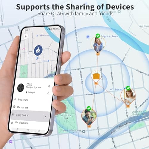 Tracker Tag for Android 4 Pack Luggage Tracker Tags Compatible with Google Find Hub App (Android Only) Bluetooth Tracker Key Finder and Item Locator for Wallets, Backpack, Suitcases-Black 5