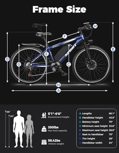 Misodo Electric Bike for Adults, 1500W Peak Mountain Ebike with 25 MPH, 65 Miles Range, 7 Speeds, 48V 10Ah Removable Battery 26" Ebike for Commute 9