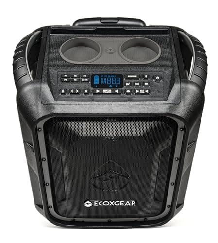 ECOXGEAR EcoBoulder+ GDI-EXBLD810 Rugged Waterproof Floating Portable Bluetooth Wireless 100 Watt Speaker and PA System (Gray)