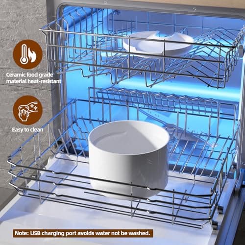 Ceramic Cat Water Fountain,Cat Water Fountain Cordless Battery Operated 78oz/2.3L with Motion SensorUltra Quiet Pump 4 Filter BPA-Free for Cats, Dogs, Multiple Pets 8