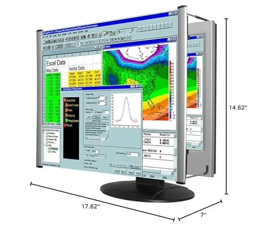Kantek MAXVIEW LCD Monitor Magnifier for 19-Inch Monitors (Measured Diagonally) (MAG19L), Black/Silver 10