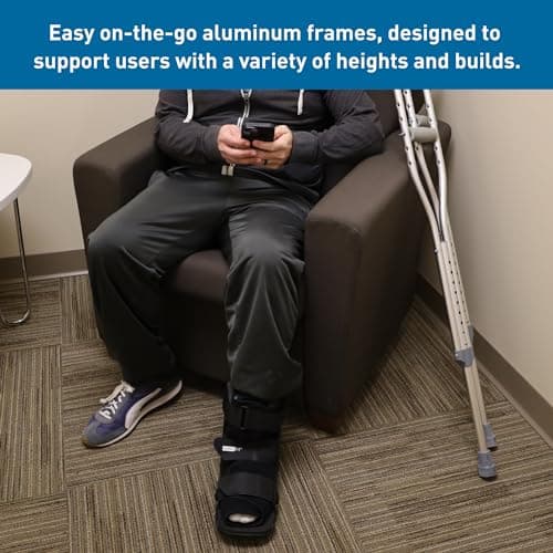 BodyMed Aluminum Crutches, Tall (Pair) - Adjustable Height (5'10" - 6'6"), Lightweight Design, Padded Underarm Cushions & Hand Grips, Non-Slip Rubber Tips - Supports Up to 300 Pounds 8