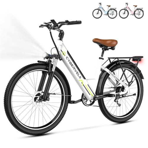 Cybervelo 1000 Peak Electric Bike for Adults,up 80 Miles Removable Battery Ebike, 26" 4.0 Electric E Bike with 7-Speed,Adult Electric Bicycles for Commute Beach Snow Womens/Man All Terrain 8