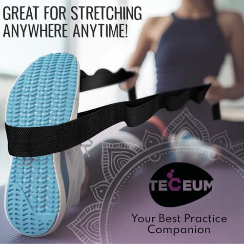 TECEUM Stretching Strap for Yoga & Physical Therapy – 10 Loops – Non-Elastic Leg Stretch Straps for Stretching, Exercising, Pilates, Post-Injury Rehabilitation for All Levels – Men & Women 8