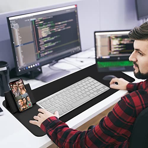 Wireless Charging Mouse Pad with Phone Holder Gaming Mousepad Desk Mat 15W Qi Fast Charging Pad Ultra-Smooth Surface Non-Slip Extended Premium Black Computer Keyboard Mat for MacBook PC Laptop 6