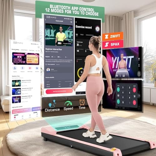 Walking Pad Under Desk, Funmily 2.5hp Small Treadmill for Home/Office, 2026 Upgrade 3-in-1 Mini Treadmill with App, Remote Control, LED Display, 300 Lb Capacity 2