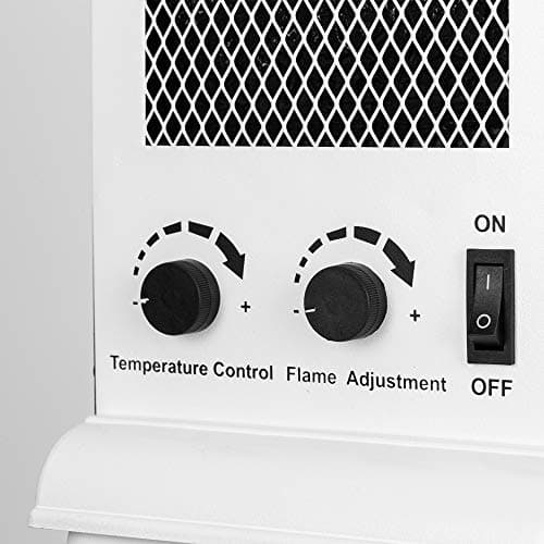 e-Flame USA Tahoe LED Portable Freestanding Electric Fireplace Stove Heater - Realistic 3-D Log and Fire Effect (Winter White) 7