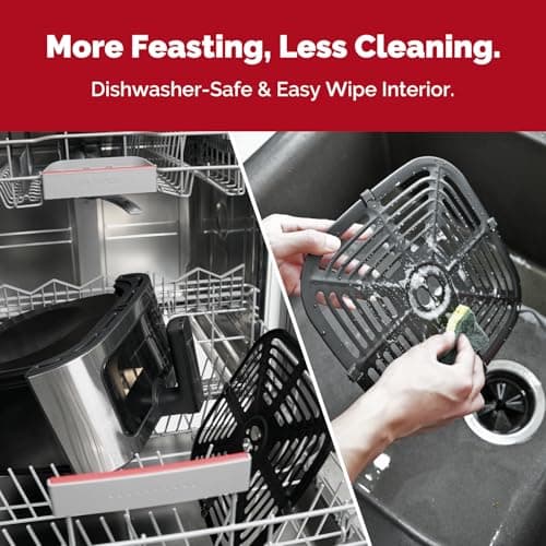 MIRASTON Air Fryer, 8.5QT Family Size Digital Air Fryers, BPA-Free, Smart Touchscreen with 8-Preset, Air Frying, Reheat Leftovers, Party Food, Fast Cooking, Dishwasher-Safe, Stainless Steel 9