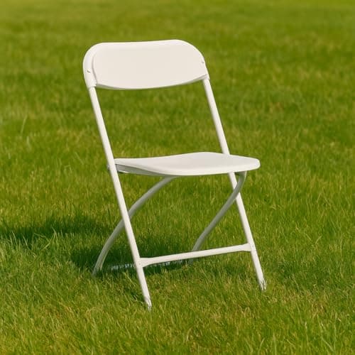 BTEXPERT Set of 10, White Plastic Folding Chairs Steel Frame Commercial 650LB High Weight Capacity Event Chair Lightweight for Office Wedding Party Picnic Kitchen Dining Church School - 10 7