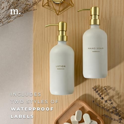 MaisoNovo Soap Dispenser 2-Piece Set | 16.9oz Clear Bottles with Gold Stainless Steel Pump Core 6