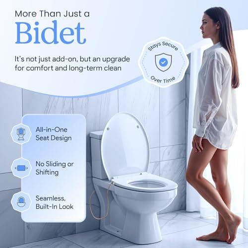 CLEAR REAR Elongated Bidet Toilet Seat – Non Electric Attachment for Toilets, Easy to Install Self Cleaning, Rear & Feminine Wash Nozzles, Adjustable Water Sprayer, Eco Friendly Hygienic Upgrade 5