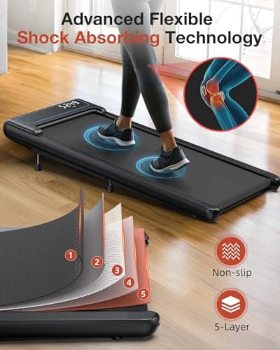 WELLFIT 10% Incline Walking Pad, 2.5HP 4MPH 265 lb+ Capacity Treadmills for Home, Smart Treadmill with Mute Remote and APP Control for Small Space, No Assemble 8