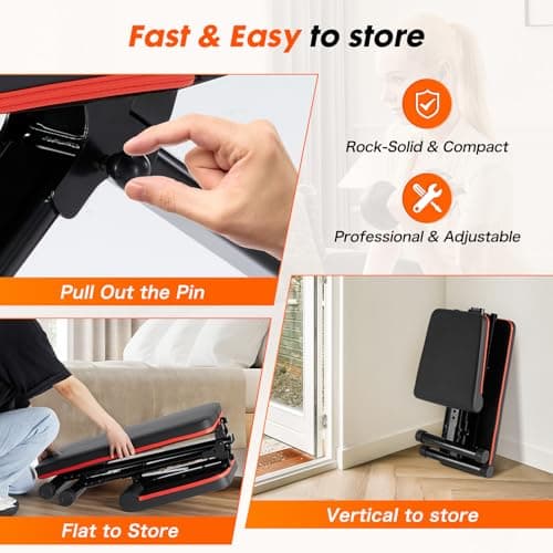 Sweetcrispy Ajustable Weight 795LBS Capacity Incline Decline Sit Up Exercise Bench Press for Home Gym, Foldable Workout for Full Body Sport or Strength Training 7