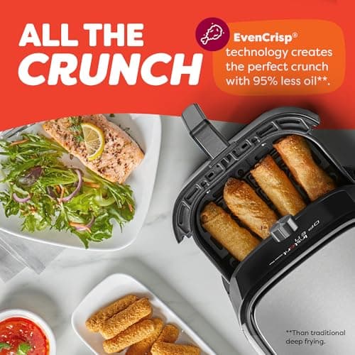 Instant Pot 6QT VORTEX Plus Air Fryer, 6-in-1, Air Fry, Broil, Dehydrate, Crisp, Roast, Reheat, Bake, Dishwasher-Safe Airfryer basket, from the Makers of Instant Pot, Stainless Steel 6