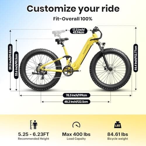 PUCKIPUPPY Electric Bike for Adults 960W, 48V 20AH Battery Adult Electric Bicycles, 26" Fat Tire Full Suspension Step-Thru Ebike, 28MPH Mountain Ebike, 7 Speed, 80Miles Range-Boxer ST 9