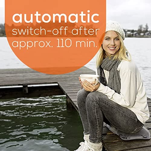 Beurer Portable Wireless Heated Seat Cushion with Convenient Storage Bag, Rechargeable, Durable for Indoor & Outdoor Use, Dark Grey 1 Count (Pack of 1) 8