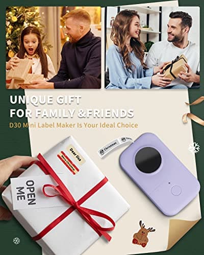 Phomemo D30 Label Maker, Bluetooth Thermal Mini Label Printer - Portable Label Maker Machine with Tape,Labeler Compatible with iOS&Android, Easy to Use for Home Office Organization,Purple 8