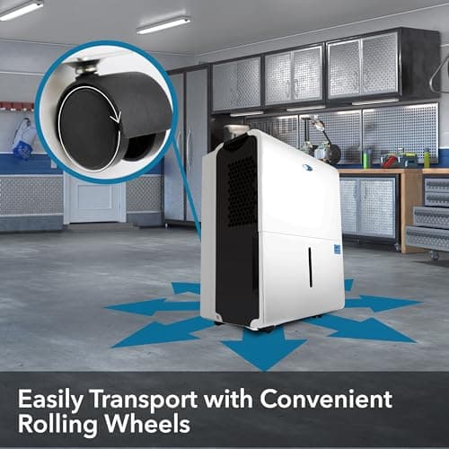 Whynter Energy Star RPD-506EWP 50 Pint High Capacity Portable Dehumidifier with Pump up to 4000 sq ft, White w/Black sides 7