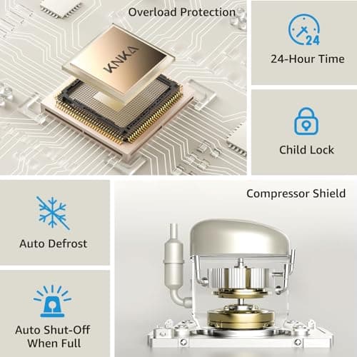 KNKA 2500 Sq.Ft Dehumidifiers for Home with Drain Hose Max 34 Pints, Dehumidifier for Basement, Bedroom, Bathroom, Large Room, Three Modes, Intelligent Humidity Control, Dry Clothes, 24HR Timer 5