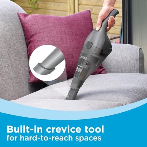 BLACK+DECKER dustbuster Handheld Vacuum, 8V Cordless, Hand Vacuum for Quick Cleanup with Crevice Tool and Washable Filter (HNVC220BCZ01) 6