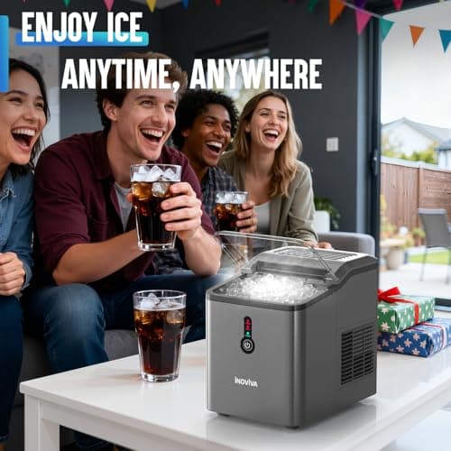 INOVIVA Nugget Ice Maker Countertop – 6 Mins Fast Ice Production, FLASHCHILL™, 26.5 LBS/Day, Self-Cleaning, Compact Portable Design, Ideal for Home, Office & Parties 9