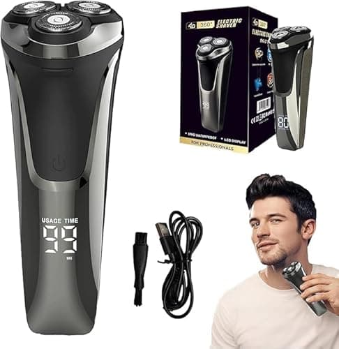 Snapbuy Electric Razor for Men, Snapbuy Electric Razor Pro of Father, 4D Floating Head Rotary Shaver,2025 New Electri c Shaver with LCD Display & Quiet Motor, IPX7 Waterproof (Black)