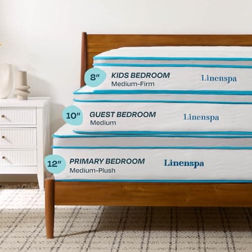 Linenspa 8 Inch Memory Foam and Spring Hybrid Mattress - Medium Firm Feel - Bed in a Box - Quality Comfort and Adaptive Support - Breathable - Cooling - Guest and Kids Bedroom - Full Size 7