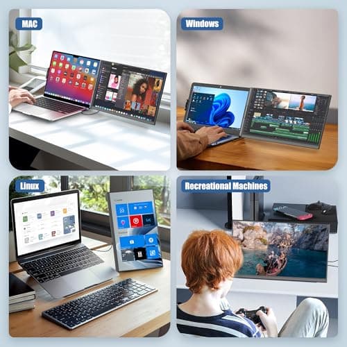 Laptop Screen Extender, 15.6" IPS FHD 1080P Laptop Monitor Extender, Portable Monitor for Laptops, TYPE-C Travel Dual Screen with Adjustable Kickstand, Plug and Play with Wins/Mac/Linux/Chrome/PS5 3