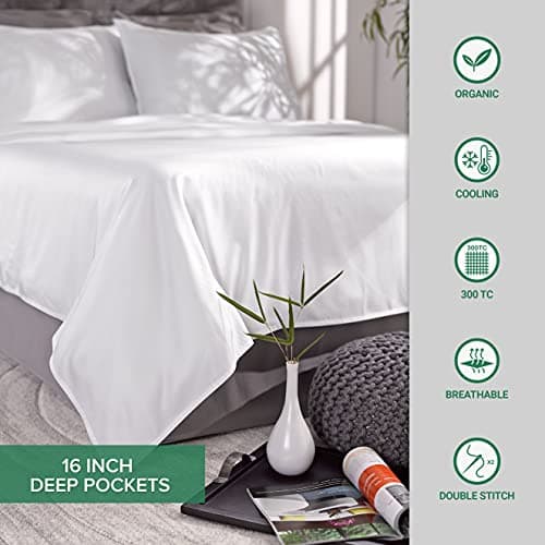 Queen Pillowcases by Pure Bamboo, Genuine 100% Organic Viscose Derived from Bamboo, Luxuriously Soft & Cooling, Double Stitching, Envelope Closure (2 Queen Pillowcases, White) 7