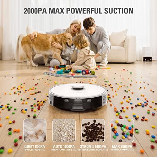 Greenworks Robot Vacuum GRV-3011, Intelligent LDS Laser Navigation, Automatic Path Planning，2000Pa Powerful Suction，Auto Dust Collection, for Pet Hair, Hard Floor, Carpet 7