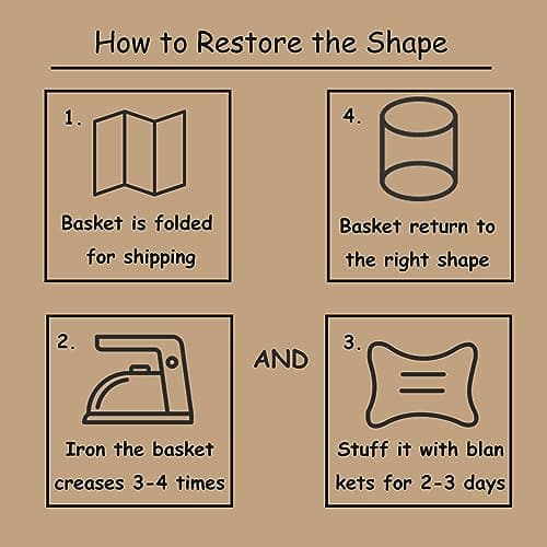 MOJOSCEND 15Dx20H inches Jute Woven Hamper Laundry Basket Wicker Rope Clothes Hamper for Baby Nursery Kids Tall Rattan Blanket Basket in Living Room Bedroom 62L Large Capacity 6