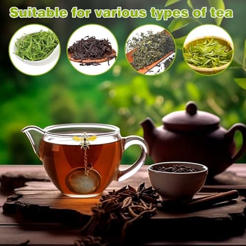 Stainless Steel Mesh Tea Infuser, 2.1 inch Tea Ball with Honey Bee Pendant Tea Strainer Tea Diffuser Tea Steeper for Filtering Tea,Tea Infusers for Loose Tea (Bee, 2PC) 7