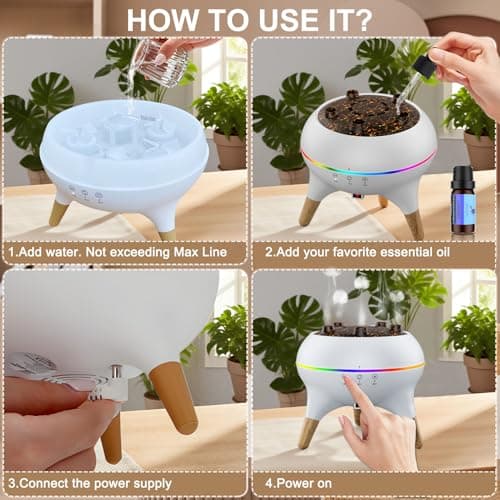 Morbou Essential Oil Diffuser Jellyfish Mist Dancing with Music Aromatherapy, 7 Colorful Lights Hotel Collection Diffuser Oils Scents for Home, Extra 2 * 10ml Essential Oils 7