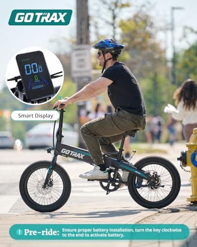 Gotrax R1 20" Folding Electric Bike with 40 Miles Range by 48V Battery, 20Mph Power by 350W, Weighs Only 45lbs, LCD Display & 5 Pedal-Assist Levels, Suitable for Leisure Riding&Commuting Black 7