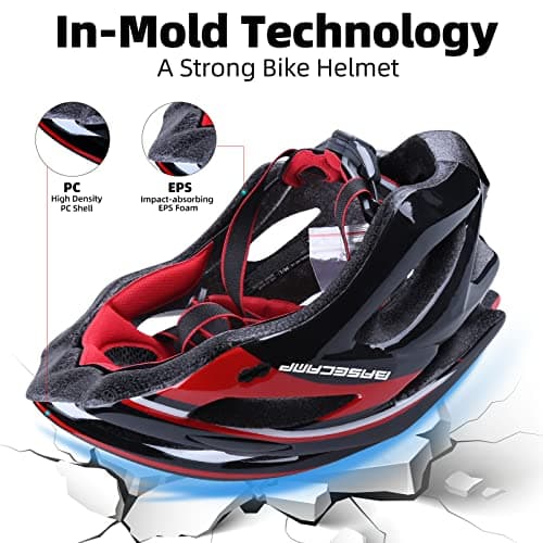 Basecamp Bike Helmet for Men Women with LED Safety Light Removable Sun Visor Lightweight Bicycle Helmet Adjustable Breathable Mountain & Road Cycling Helmets for Adult (BC-10) 5