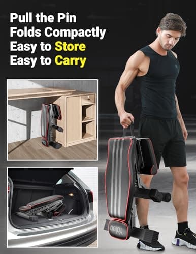 Yoleo Adjustable Weight Bench, 660LB Foldable Workout Bench with Extended Head/Neck Protection/Spine Support for Bench Press, Fast Folding Incline Decline Flat Bench 5