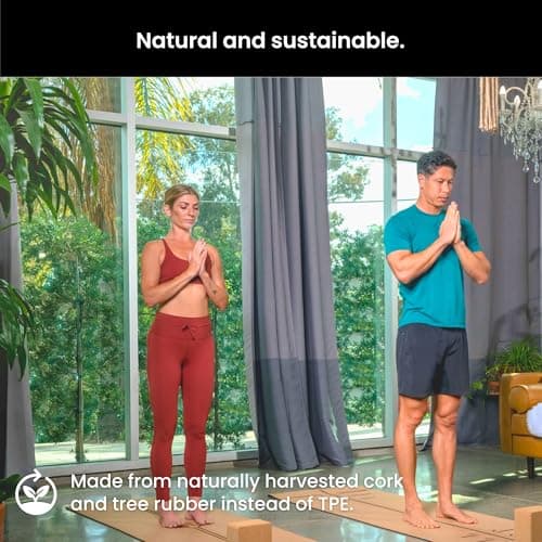 Luxury Cork Yoga Mat - Non Slip, Extra Thick Grip. Thicker, Longer, and Wider for More Comfort and Support. Tough Enough For Hot Yoga. Natural, Non Toxic, and Eco Friendly. Optional Alignment Lines. 6