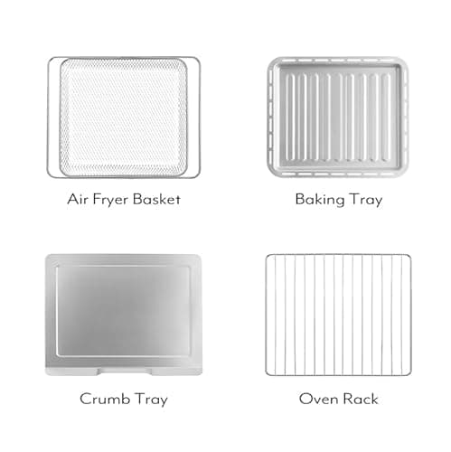 Sur La Table SLT-1832 French Door Air Fryer Toaster Oven Smart AI Cooking 8 Functions Air Fry Bake Toast Broil Dehydrate Pizza Warm Preheat 24H Timer 400°F Temp 13" Pizza 9-Slice Capacity 7