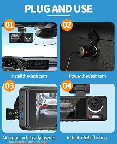 Dash Cam for Car, Front Dual Channel Dash Cam WiFi, Dash Camera for Cars 2.0" IPS Screen, App Control, G-Sensor, Loop Recording, 170° Wide Angle, Night Vision, Parking Mode 7