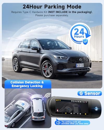 SARMERT 4K 3 Channel Dash Cam, Dash Cam Front and Rear C3, Free 64GB Card, 4K+1080P+1080P Dashcam, G-Sensor, WDR, APP, 5G WiFi, Night Vision, 24H Parking Monitor 5