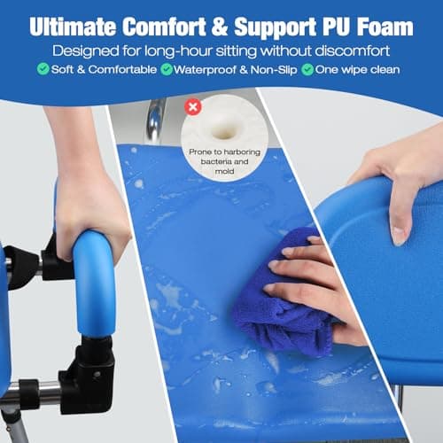 WHLICKS Sliding Shower Chair with Wide 360° Swivel Seat, 450lbs Tub Transfer Bench for Bathtub, Adjustable Height and Arms Width Shower Seat for Inside Shower, Shower Chair for Elderly and Disabled 5