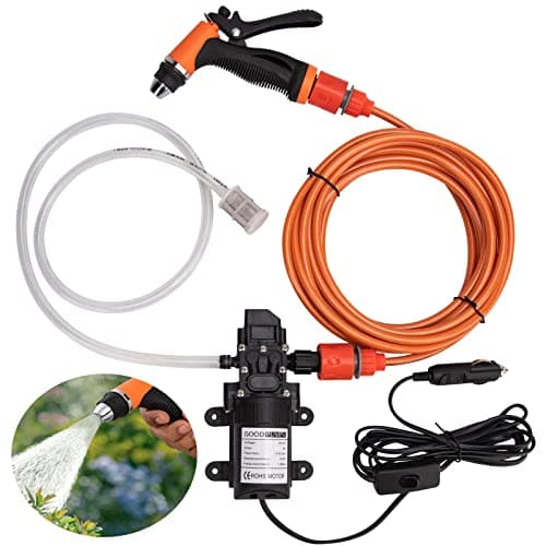 12V Car Washer Pump Kit Portable Electric Pressure Washer Pump for Car, Boat, Home, Garden 100W Car Cleaning Wash Pump 145PSI Electrical Washer Kit